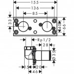 Potinkinis termostatinis dušas 4 in 1 komplektas HANSGROHE Rainfinity Showerpipe 360 1jet, Matt White